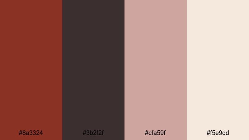 indie film coffeehouse burnt umber color palette with hex codes
