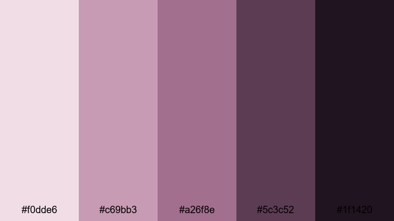 indie film dusk mauve color palette with hex codes