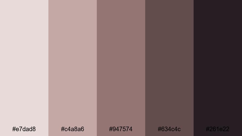 indie film fade mauve taupe color palette with hex codes