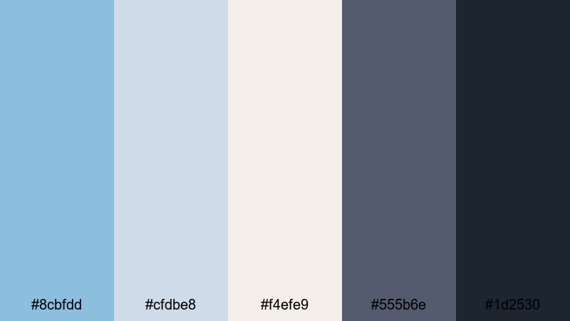 indie film sky fade sky blue color palette with hex codes
