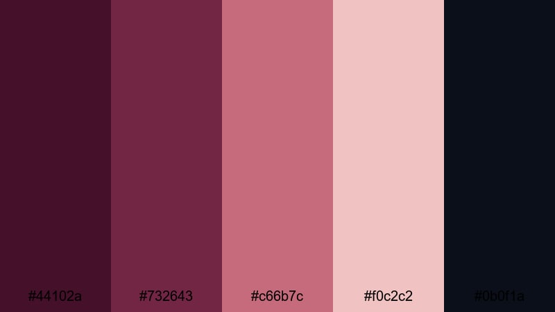 indie vlogger plum fade burgundy plum color palette with hex codes