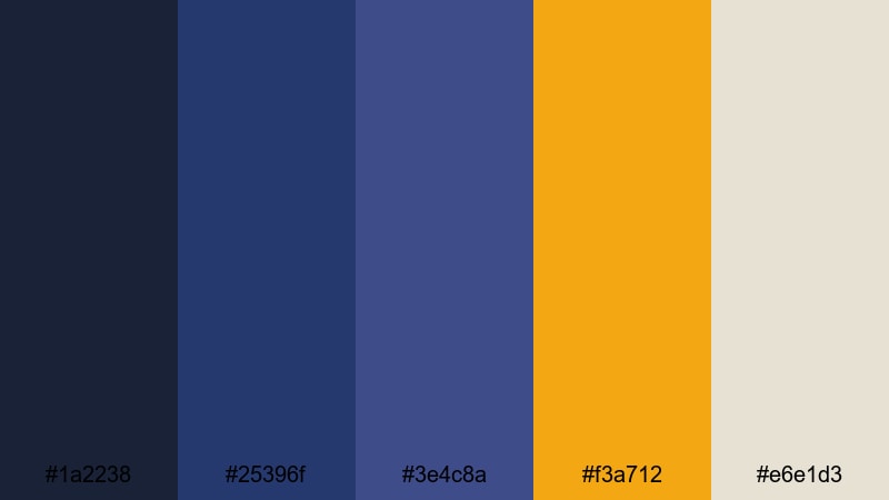 indigo mandala night bohemian color palette with hex codes