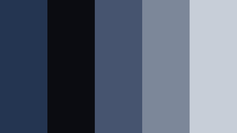 indigo noir frame denim indigo color palette with hex codes