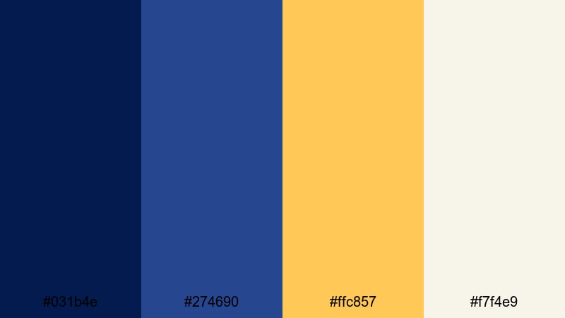 indigo premiere glow yellow dark blue color palette with hex codes