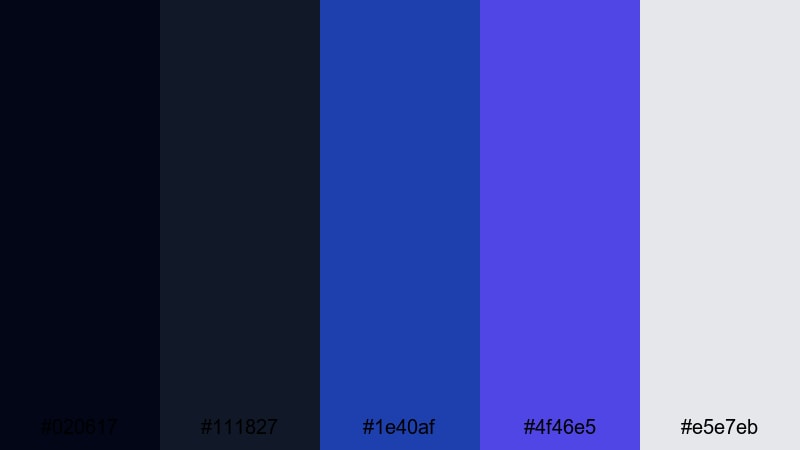 indigo storytelling night starry sky color palette with hex codes