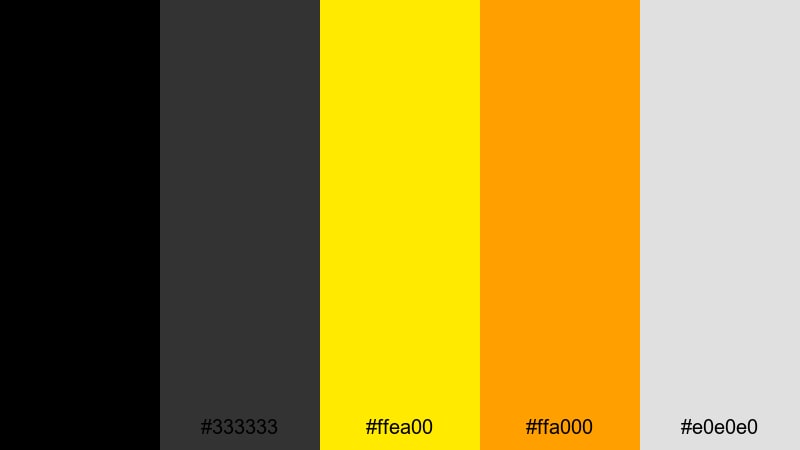 industrial hazard glow black yellow color palette with hex codes