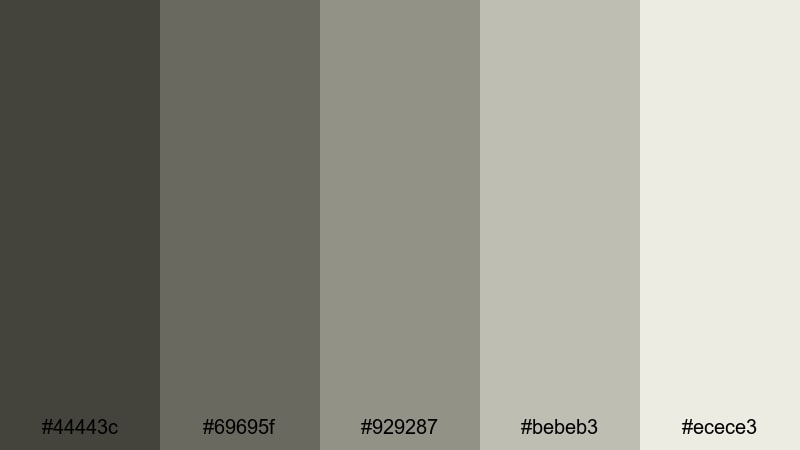 industrial loft desk drab color palette with hex codes