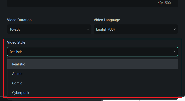 choose video style