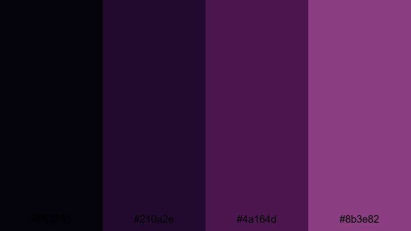 inkberry twilight fade black purple color palette with hex codes
