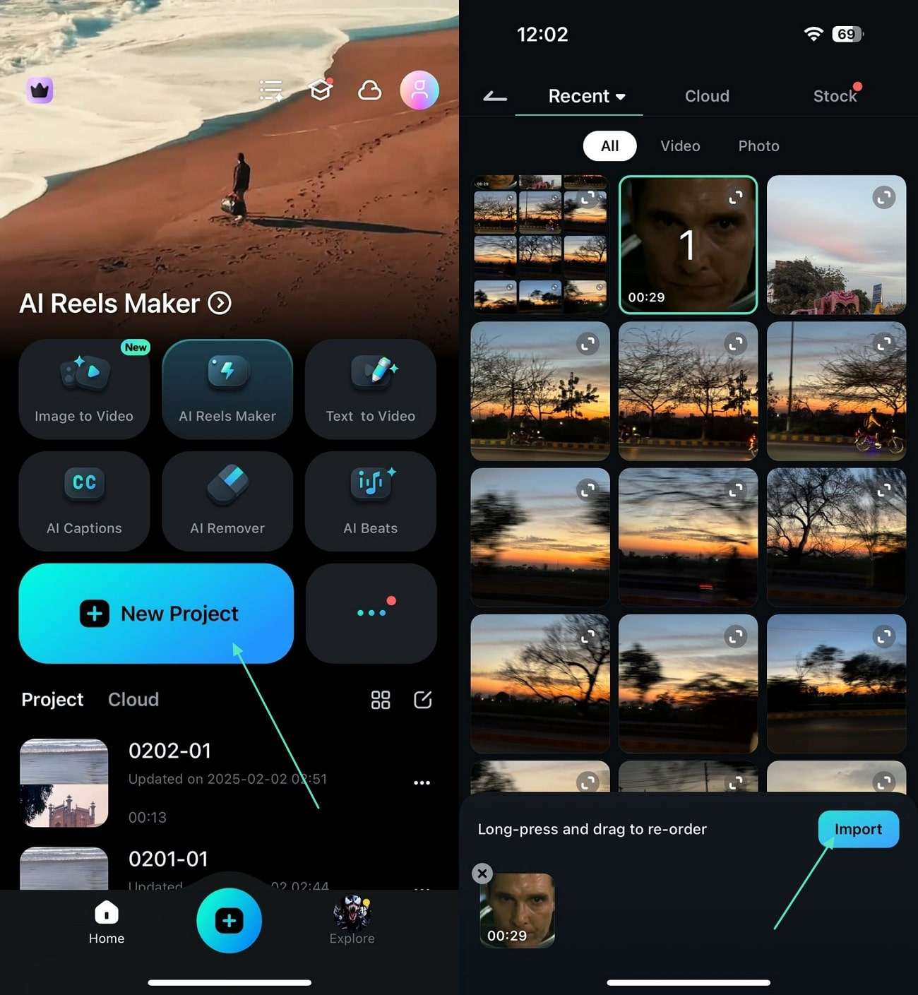 import video to filmora app