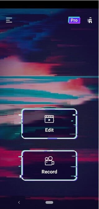 Interface inicial do InShot Video Editor
