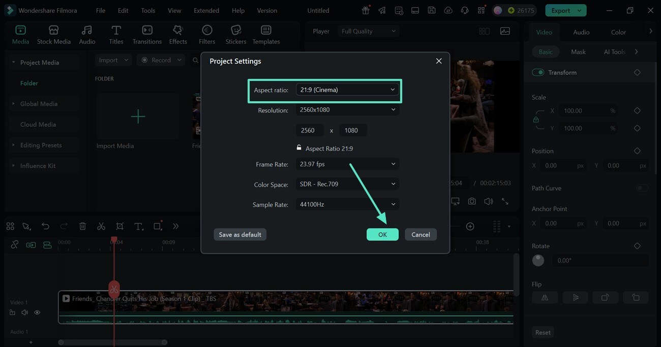 select an aspect ratio
