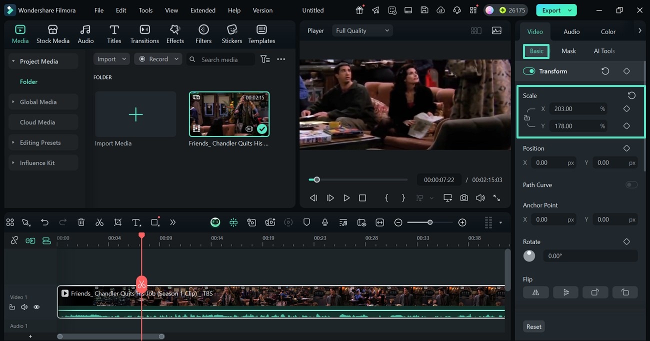 set a scale from basic panel