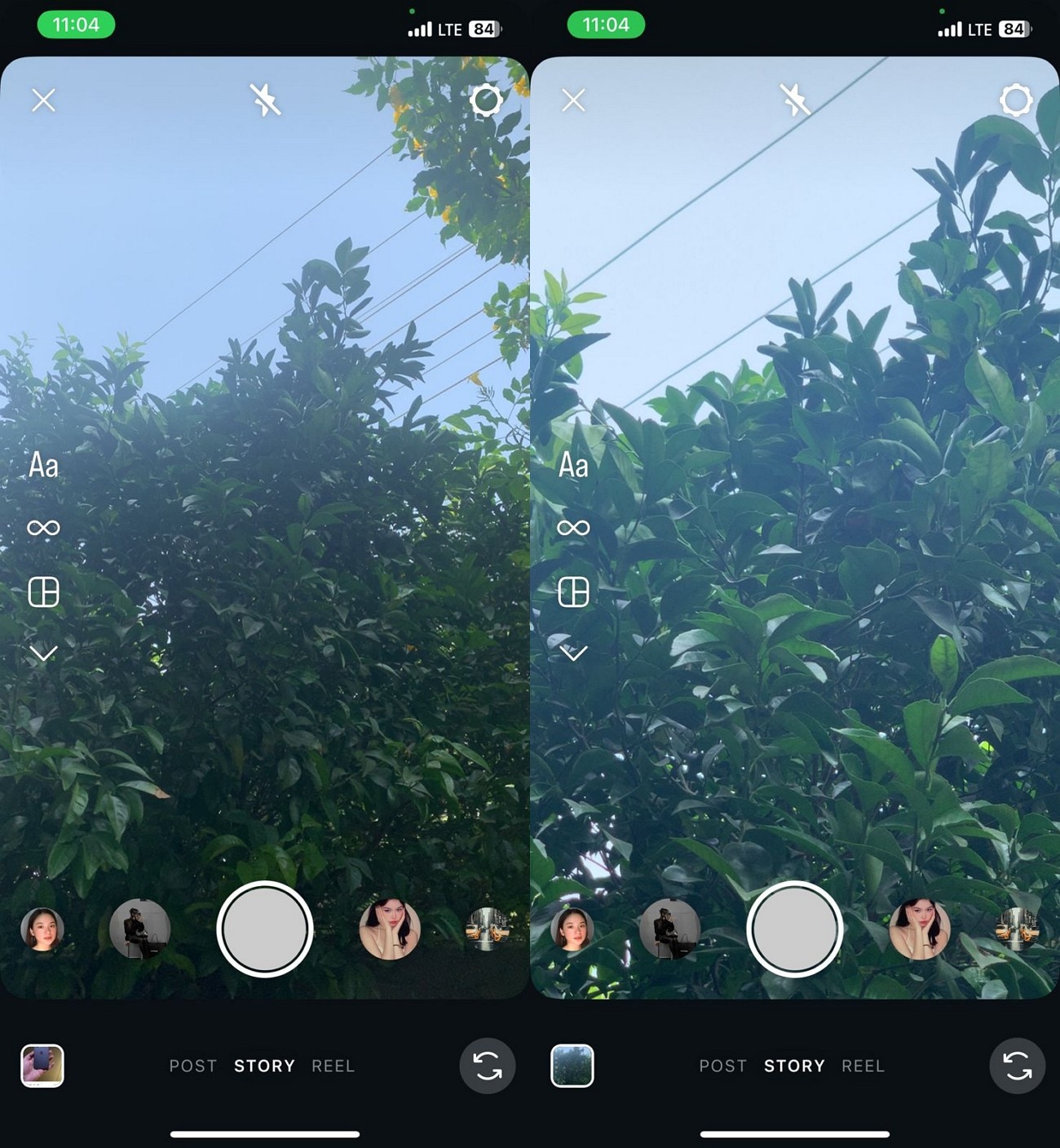 zoom in before capturing Instagram