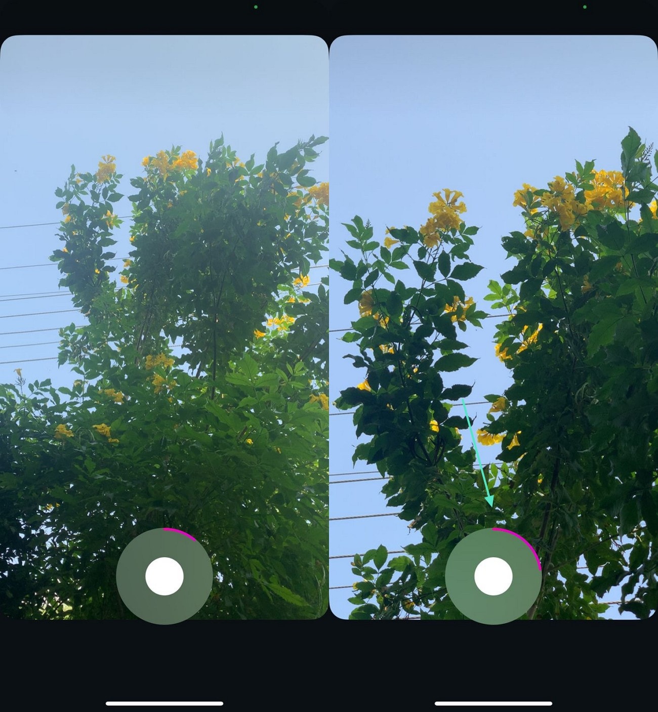 zooming in during recording