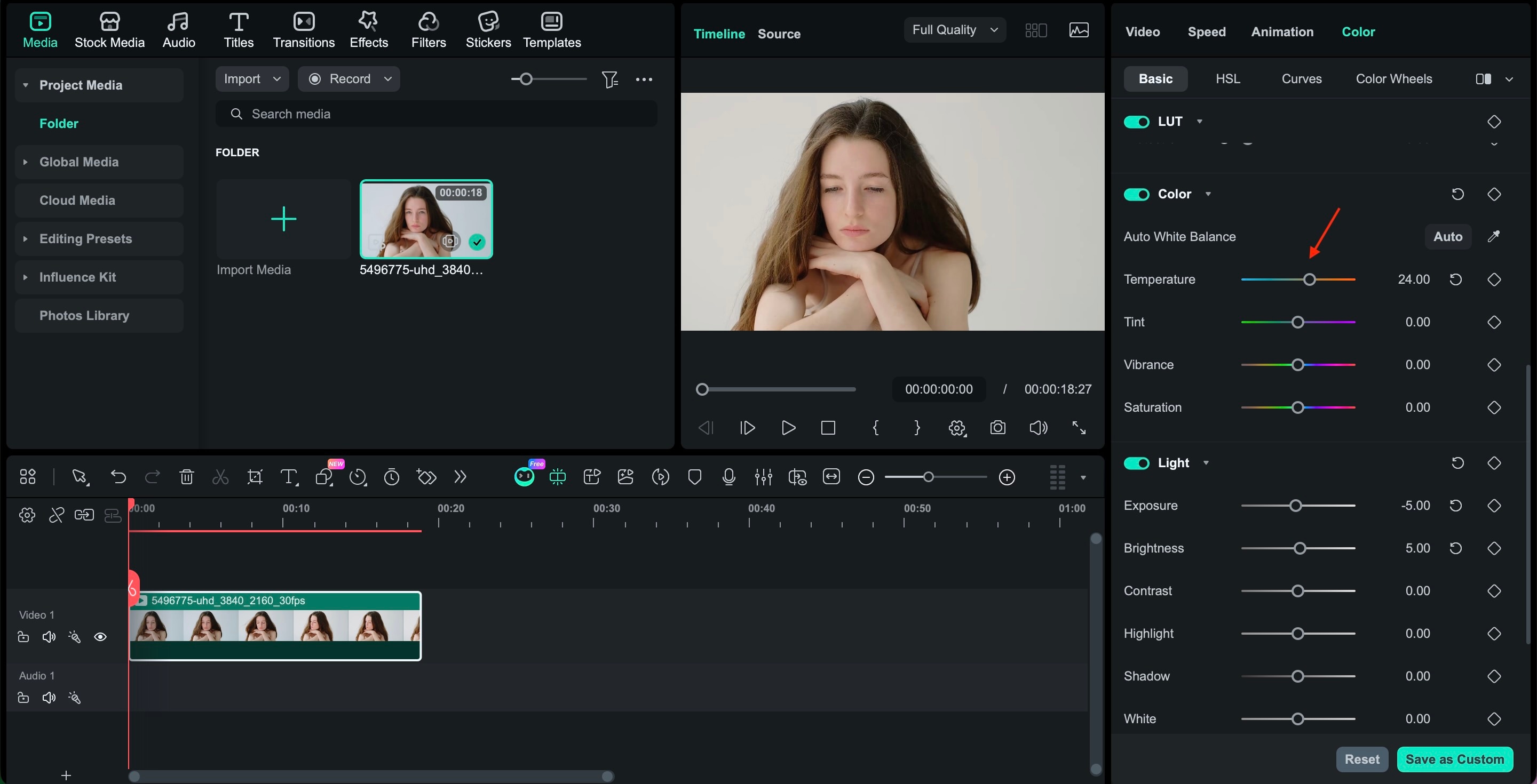 adjust the temperature