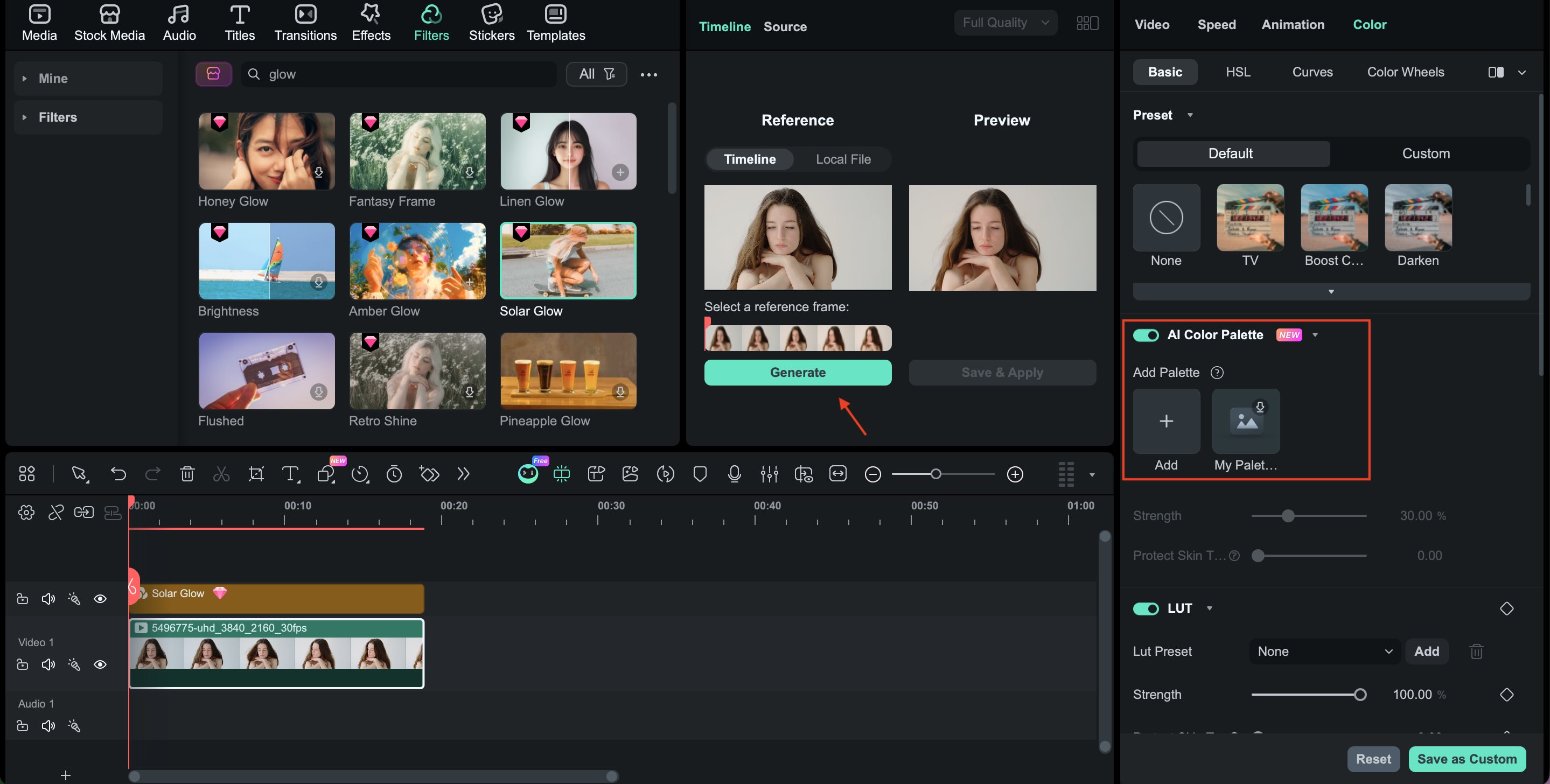 apply ai color palette
