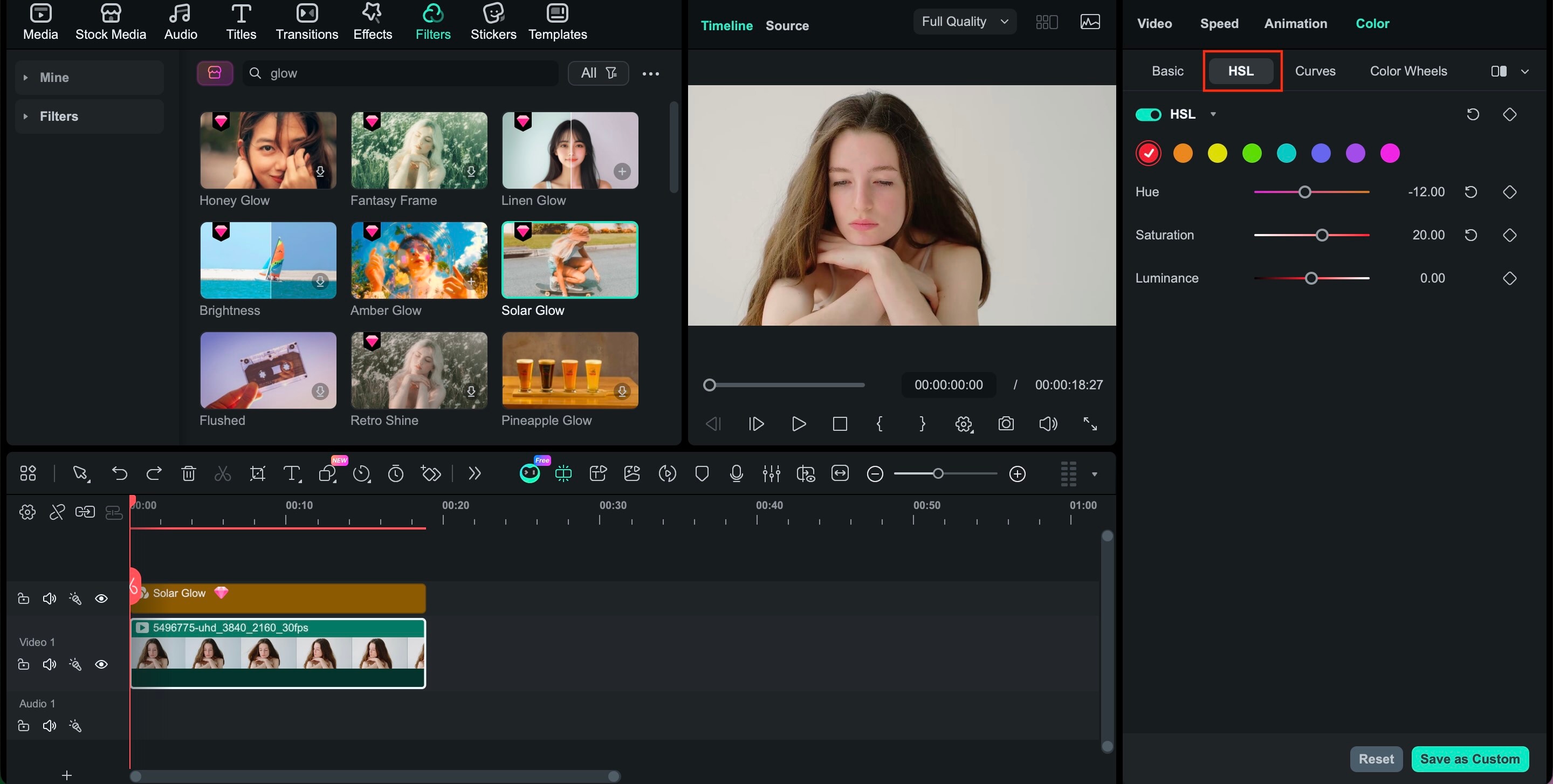 adjust the hsl controls
