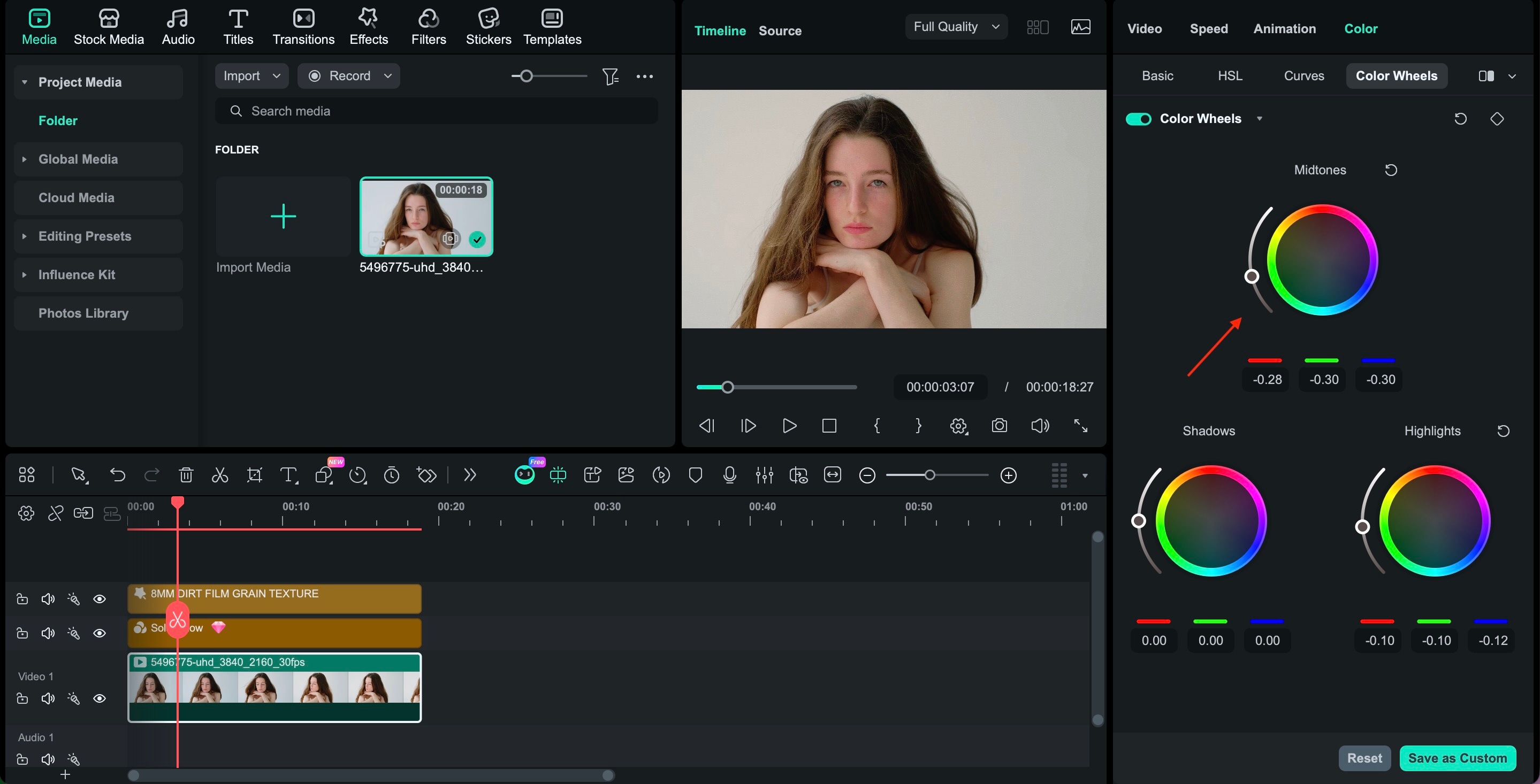 customized the color grading