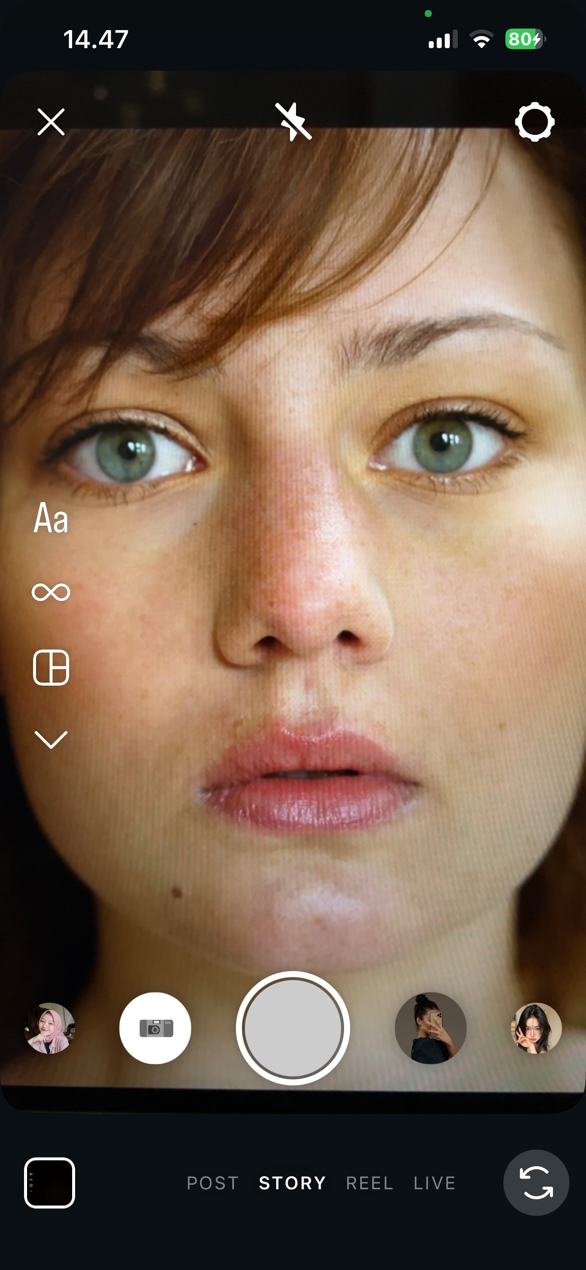 open the instagram camera