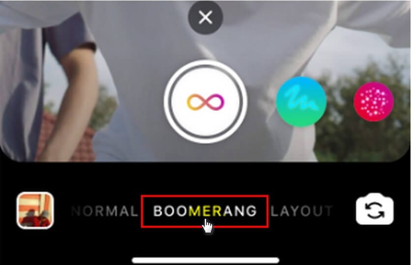 إنشاء فيديو بطيء الحركة على تطبيق instagram - boomerang