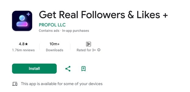 get real followers play store