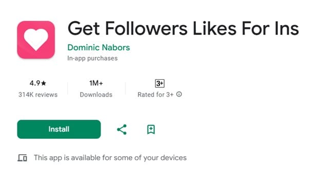 get followers ins play store