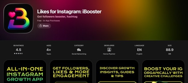 ibooster app store page