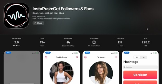 instapush play store page