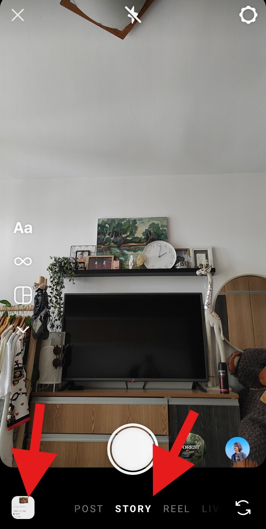 select story and access phone gallery
