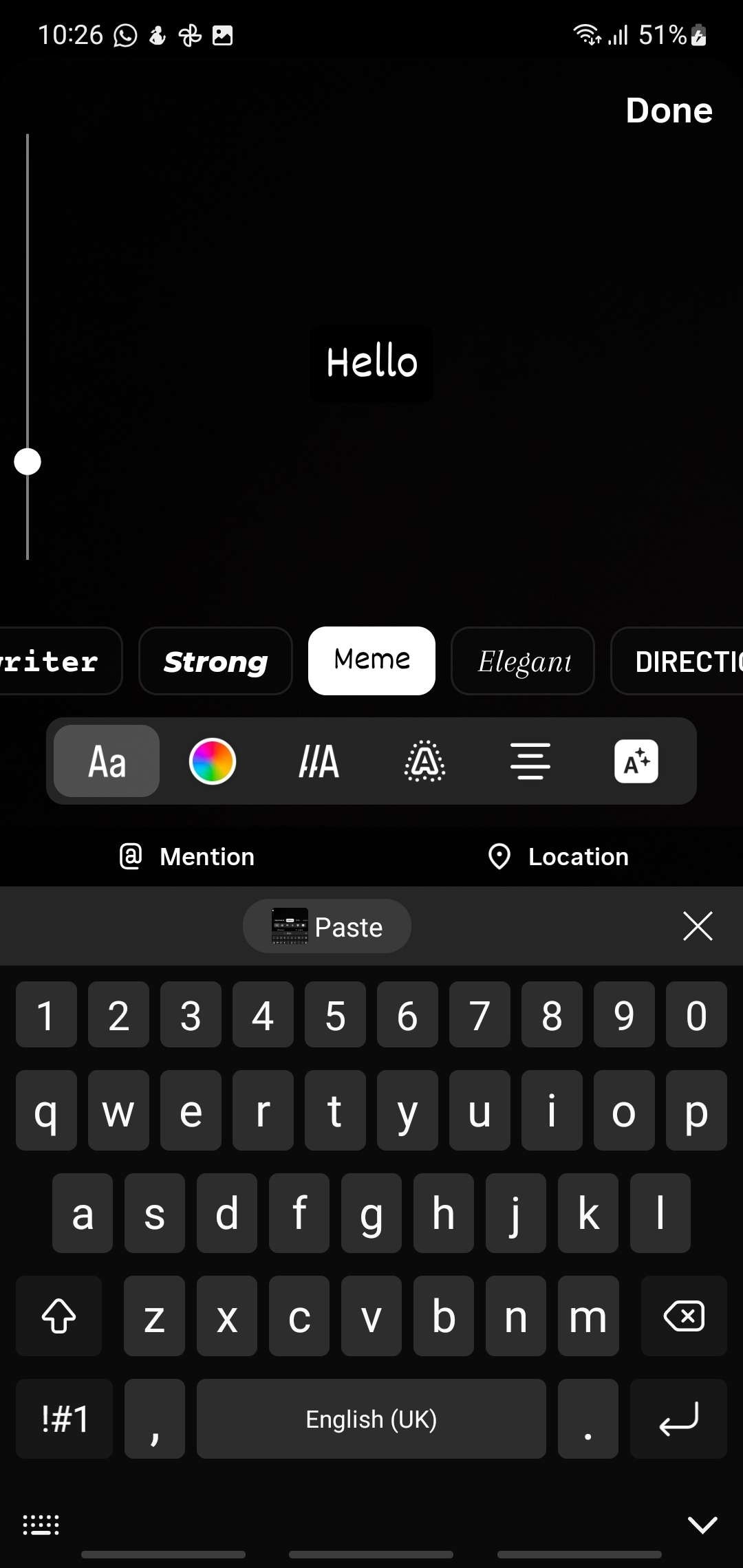 font style meme instagram story