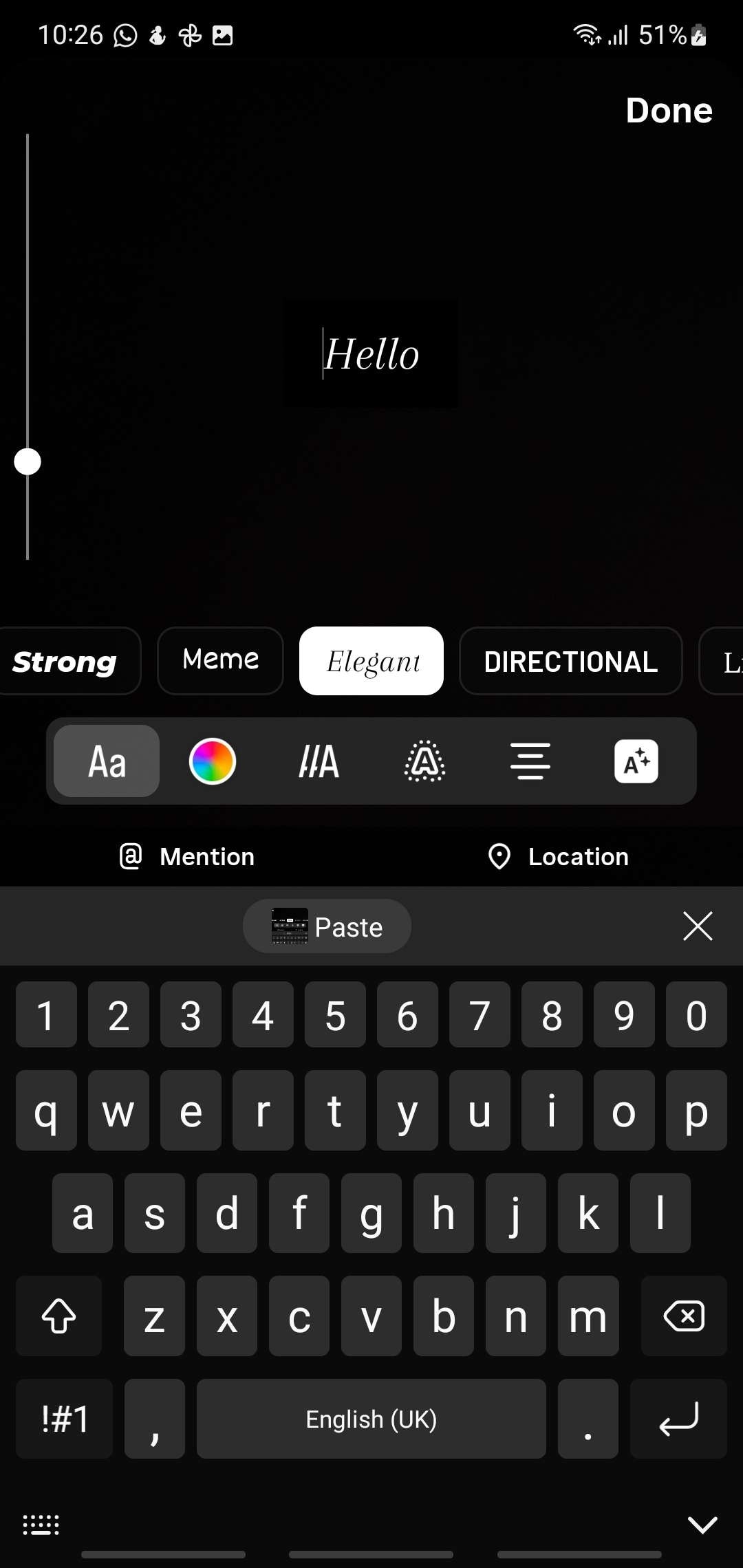 try elegant instagram story font style