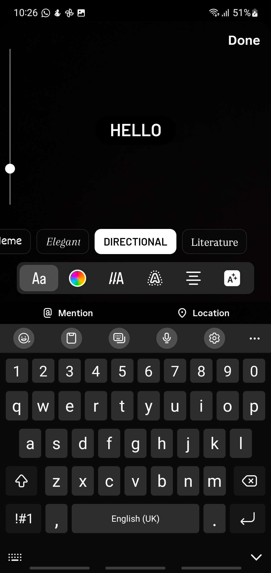 instagram directional font style
