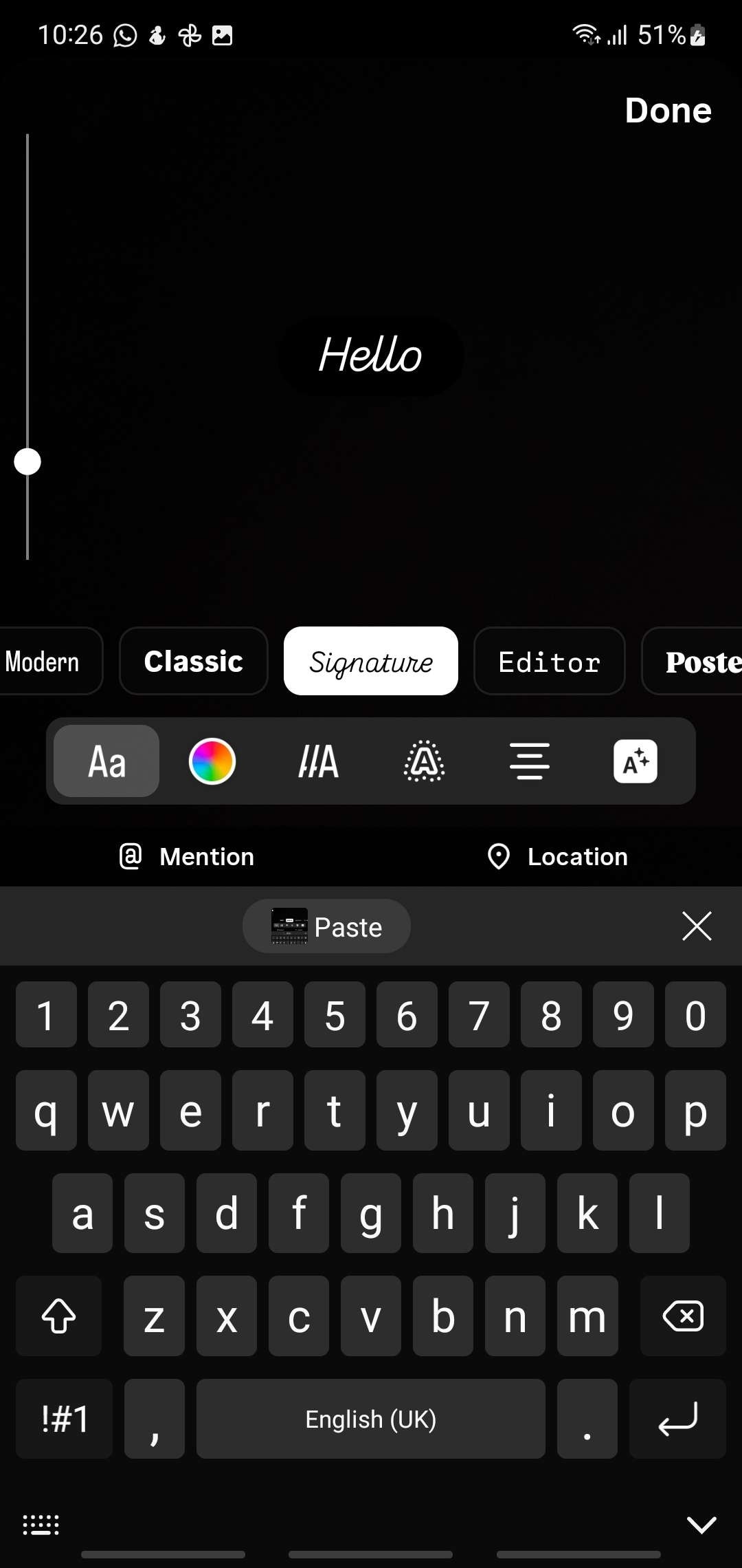 signature new font style instagram