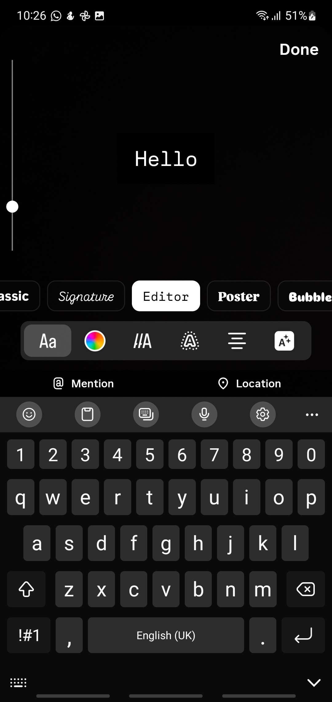font style editor instagram story