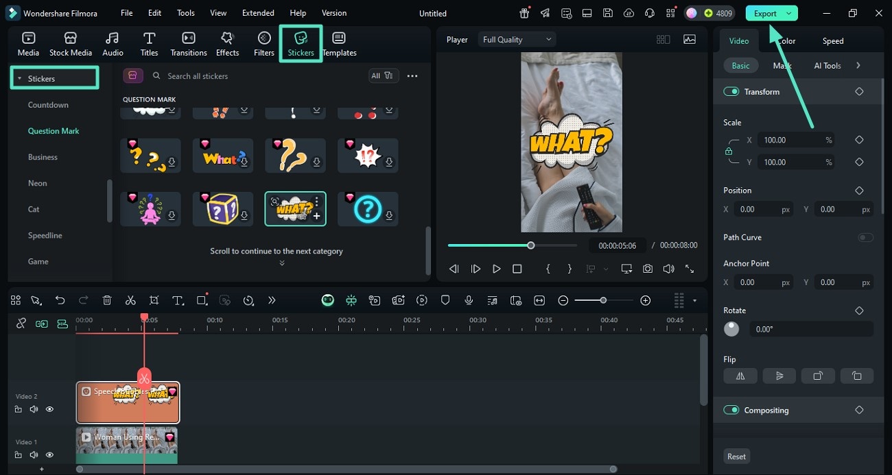 add relevant sticker