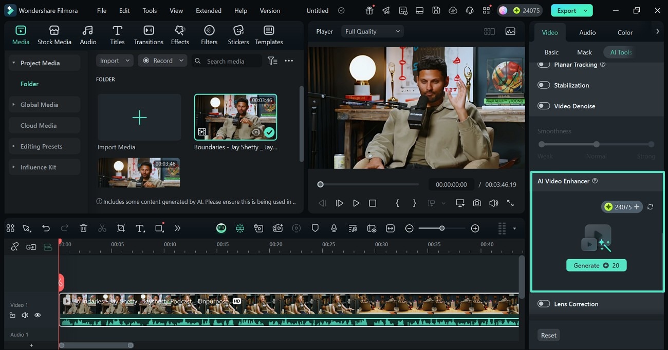 ai video enhancer filmora