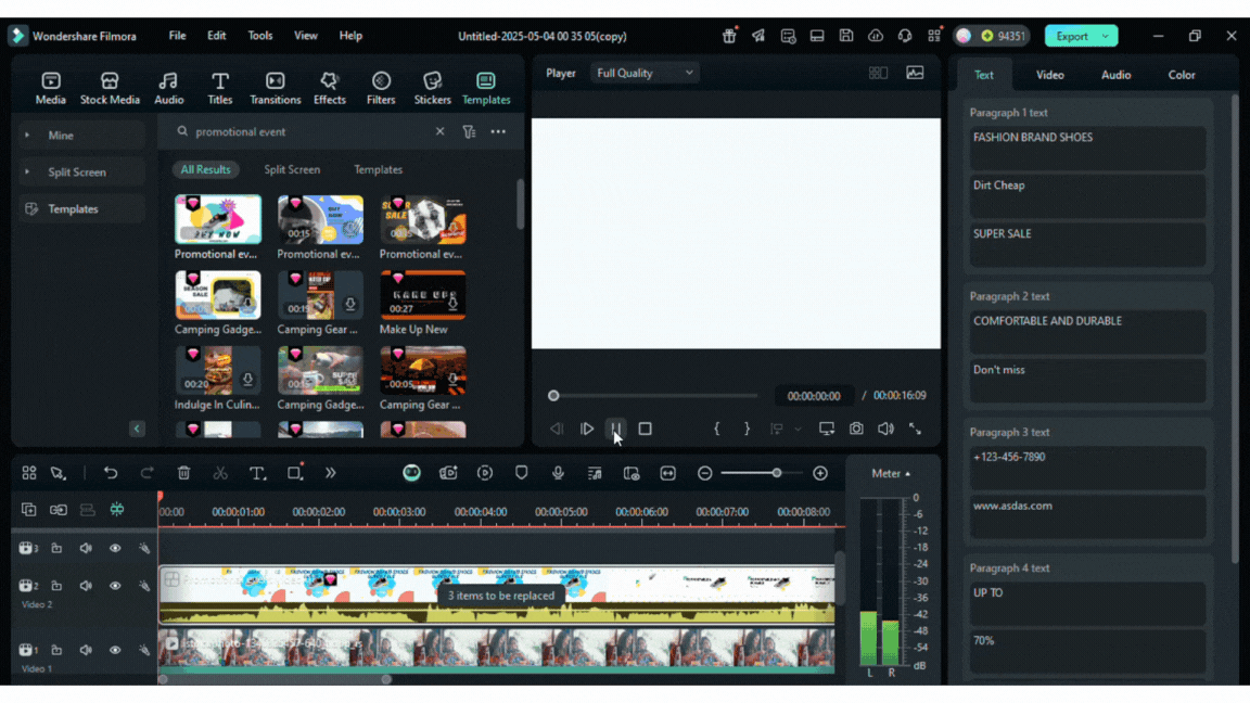 video templates for faster creation