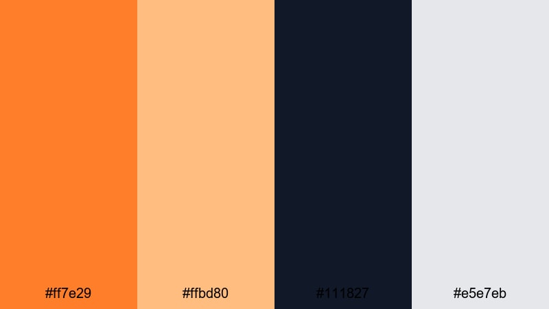 interface accent glow dark orange color palette with hex codes