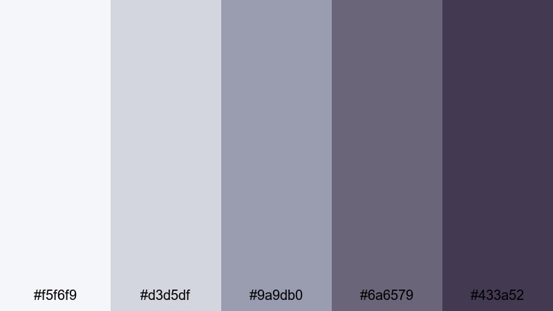 interface chrome plum purple gray color palette with hex codes