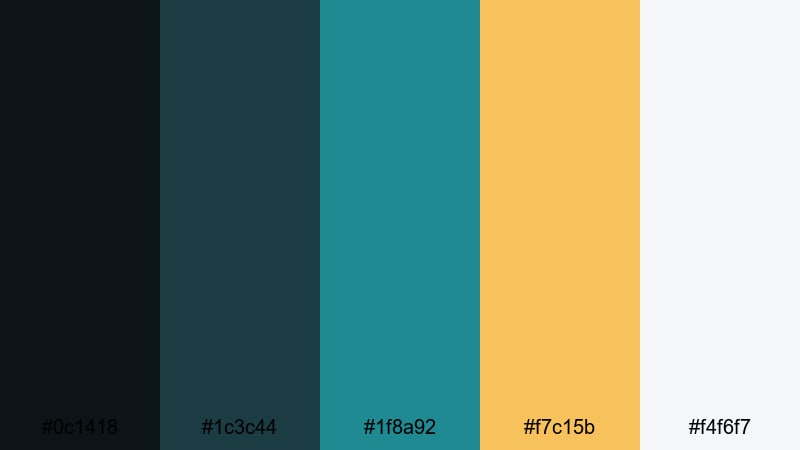 interface highlight glow teal gold color palette with hex codes