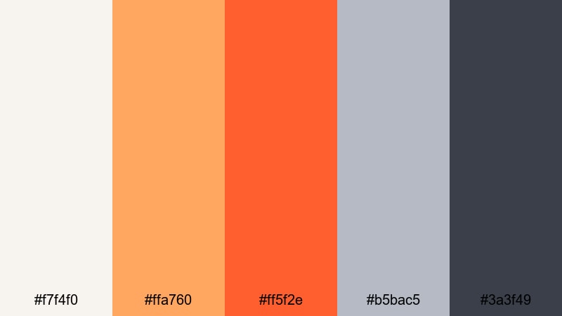 interface signal pop orange gray color palette with hex codes