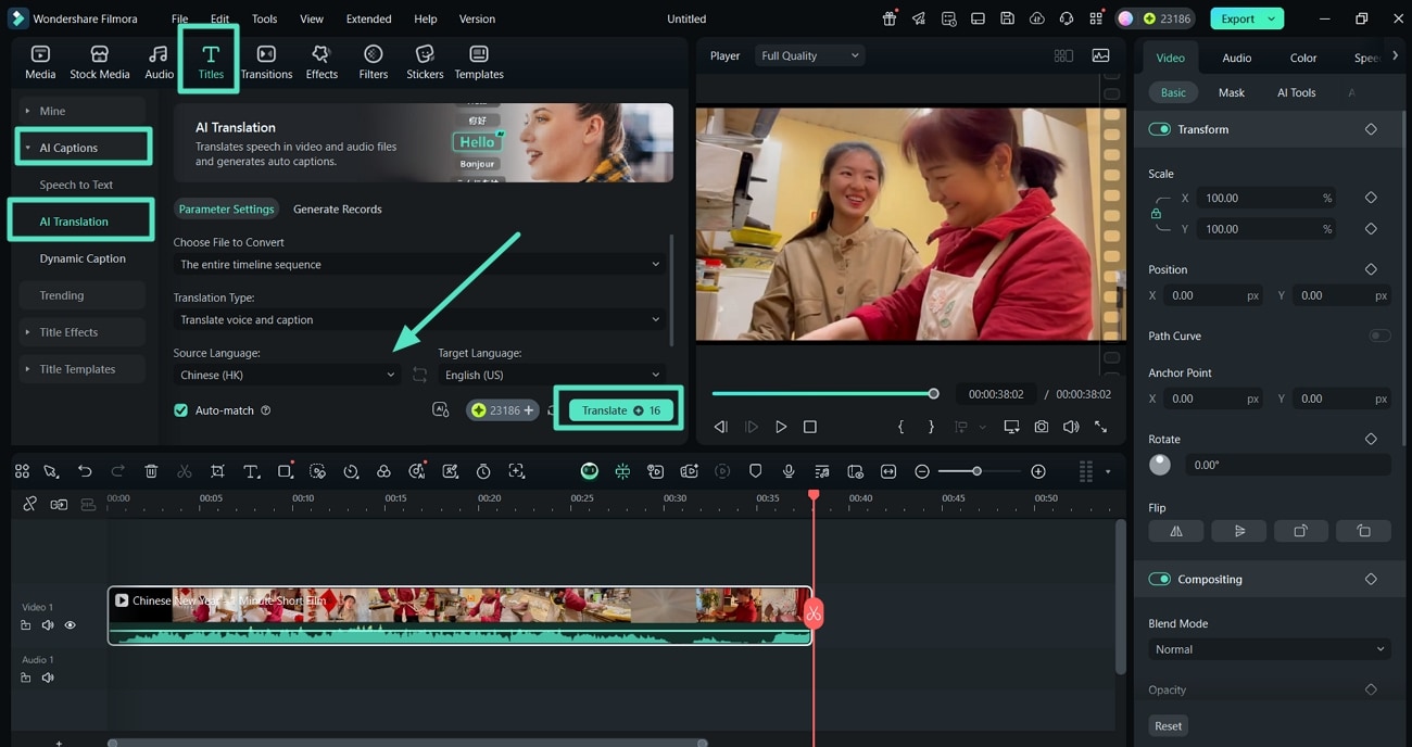 translate video different language