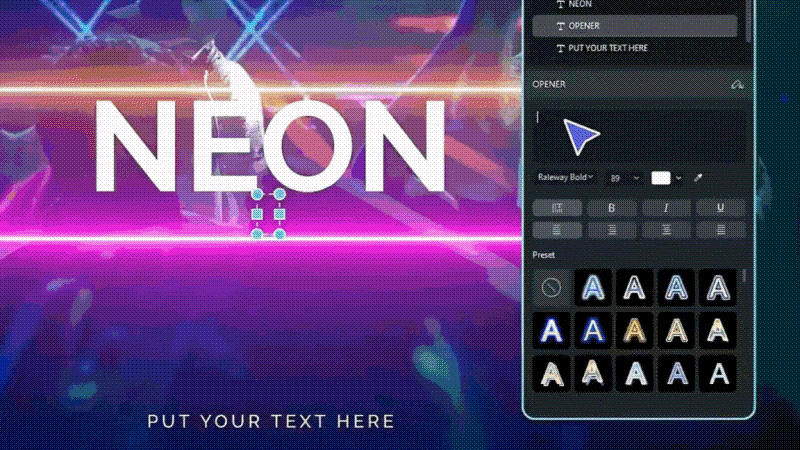 text and font animation