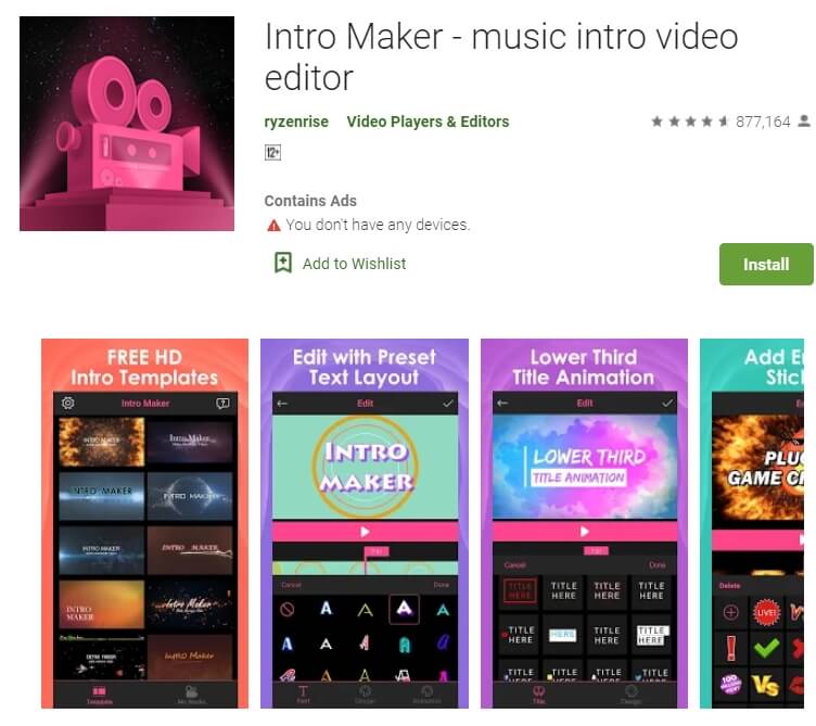 Into Maker – Music Intro Video Editor  