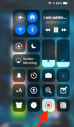 grabador de pantalla incorporado de iPhone 