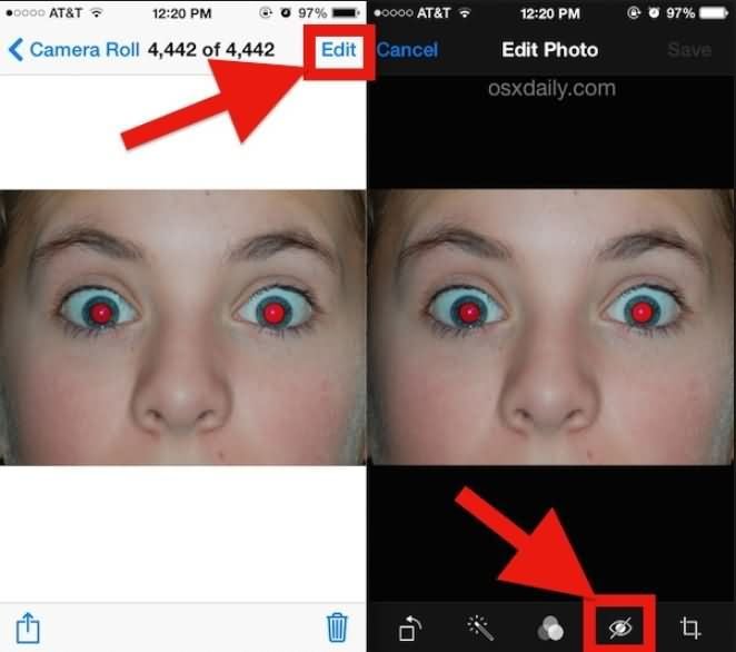 Suppression des yeux rouges de l'iPhone