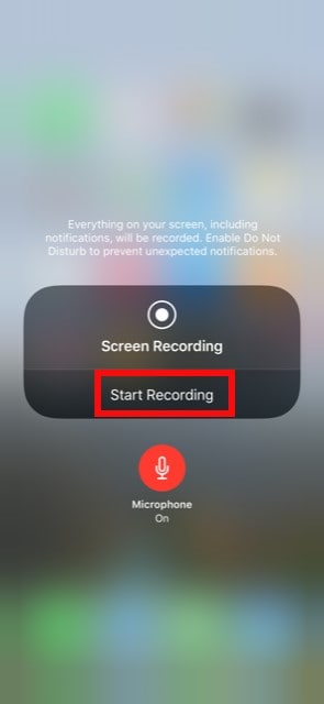 iphone start recording button