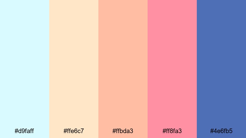 island sunrise air light cyan color palette with hex codes