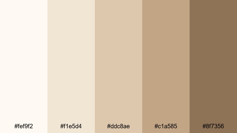 ivory cashmere brand white beige color palette with hex codes